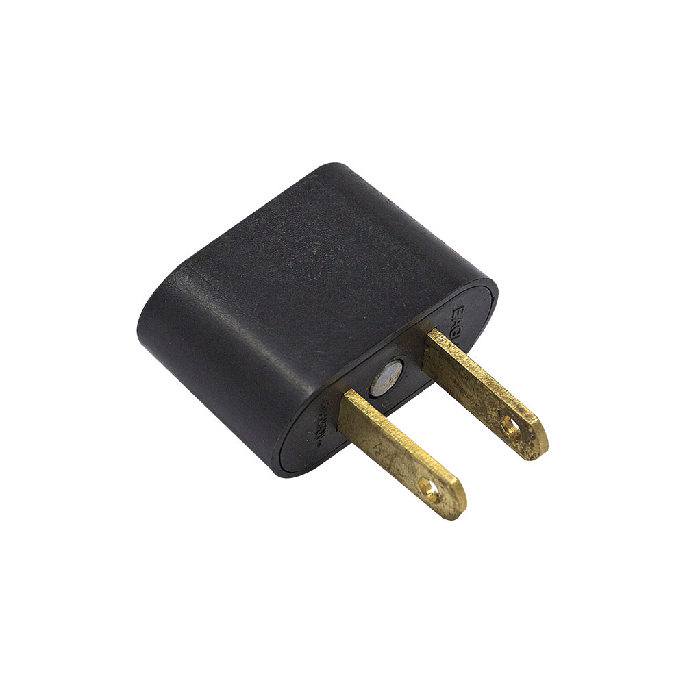 Adaptador Sencillo Sistema Europeo A Americano Sin Tierra. Nema 1-15P.  6A-220Volt. 60Hz.